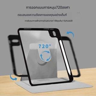 [เคส iPad] สําหรับ iPad Mini4 Mini5 Mini6 Gen11 A16 Gen10 Gen9/Gen7/Gen8 10.2 air4/5 10.9 10.5 Air3/Pro 11 2021 อะคริลิค 360 หมุน Dark Angel Anti Bend แผ่นป้องกันกรณี