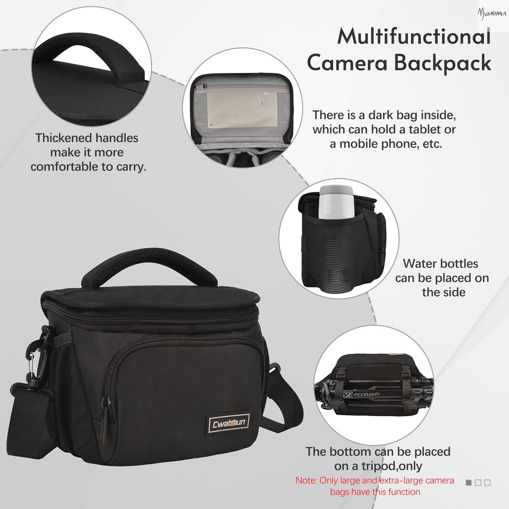 Cwatcun กระเป๋ากล้อง Travel Camera กระเป๋าสะพายกันน้ํา Shock-proof กระเป๋ากล้องสําหรับ Mirrorless กระเป๋ากล้อง Muswn-1