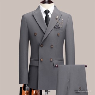 ชุดสูทชั้นสูงสลิมนักธุรกิจผู้ชายลำลองเจ้าบ่าวงานแต่งงานชุดโด…