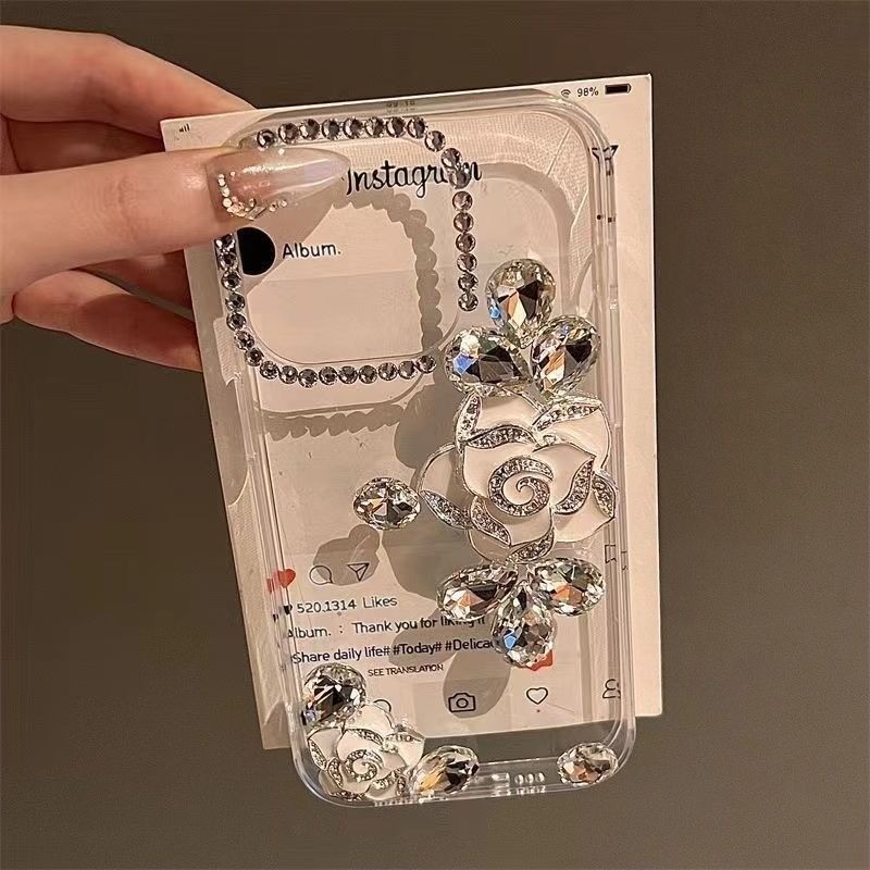 แฟชั่นเงาRhinestoneดอกไม้เคสโทรศัพท์สําหรับOppo Reno 14F Reno 14 13 Pro 13Pro 13F Reno14Pro Reno13F 