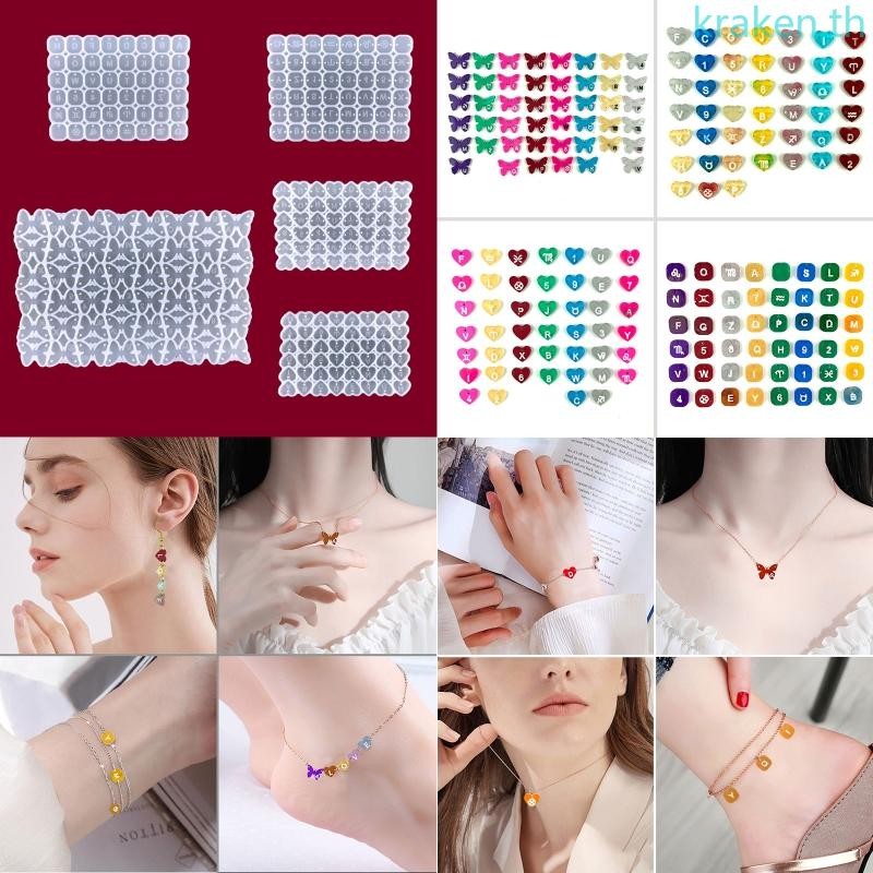 KRA Alphanumeric แม่พิมพ์ซิลิโคนจี้กระจกสําหรับ Creative Handmade คริสตัล Epoxy Mo