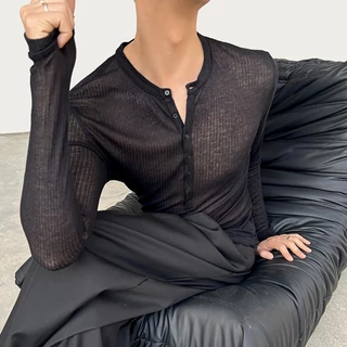 ERSHENSHI ซีทรูยืดหยุ่น Henry Collar Base ดีไซน์เข้ารูปพอดีตัว สวมใส่สบาย ให้ความรู้สึกผ่อนคลาย ความรู้สึกระดับสูง