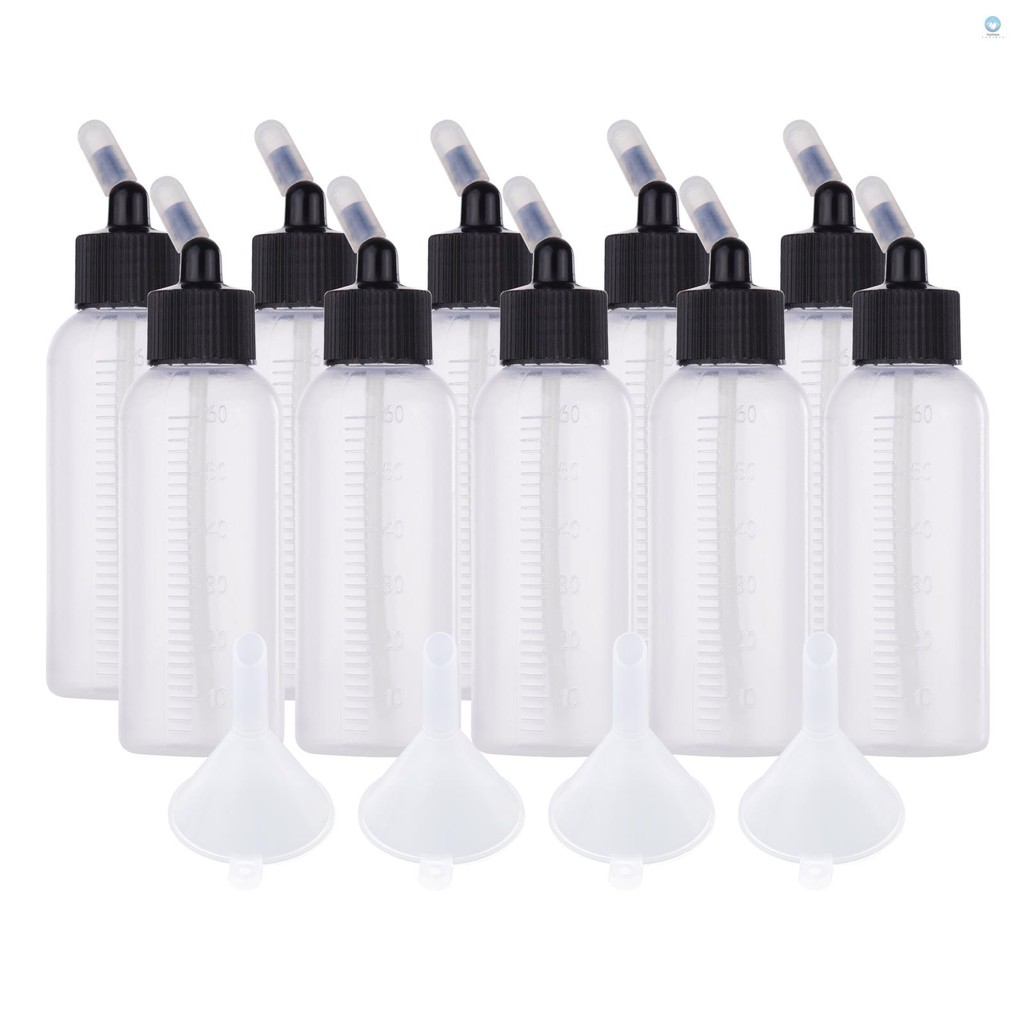 10pcs 65ml Airbrush สีขวด Jars Dual Action Siphon Feed Air แปรง Airbrushing อุปกรณ์เสริม 4 ชิ้นช่องท
