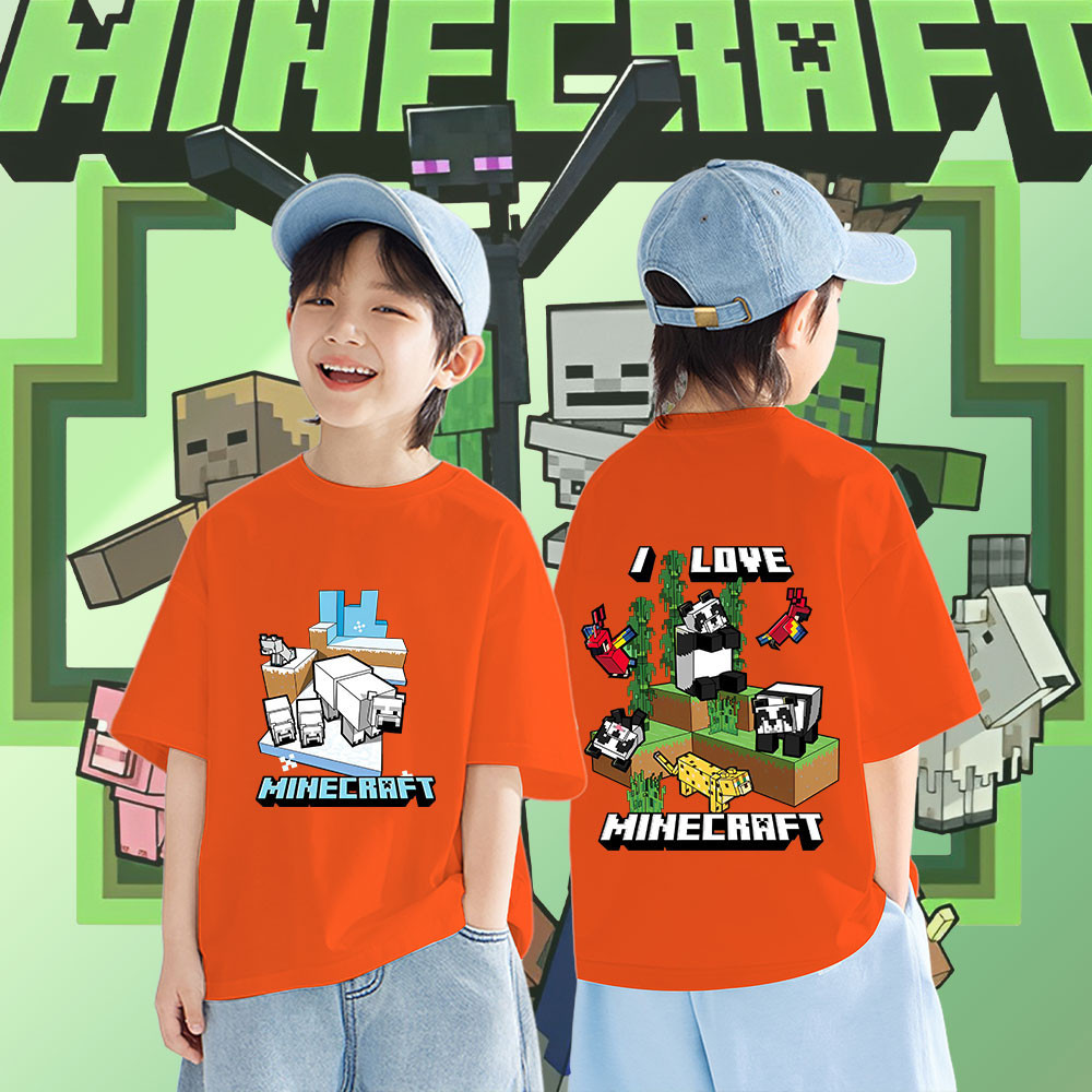 HOT SALE  Hot New Roblox Minecraft Sandbox Jj & Mikey Maizen Children’s Tshirt ย ราคา ถูกที่สุด ดีลบีเคเค แกลเลอรีภาพที่ 3