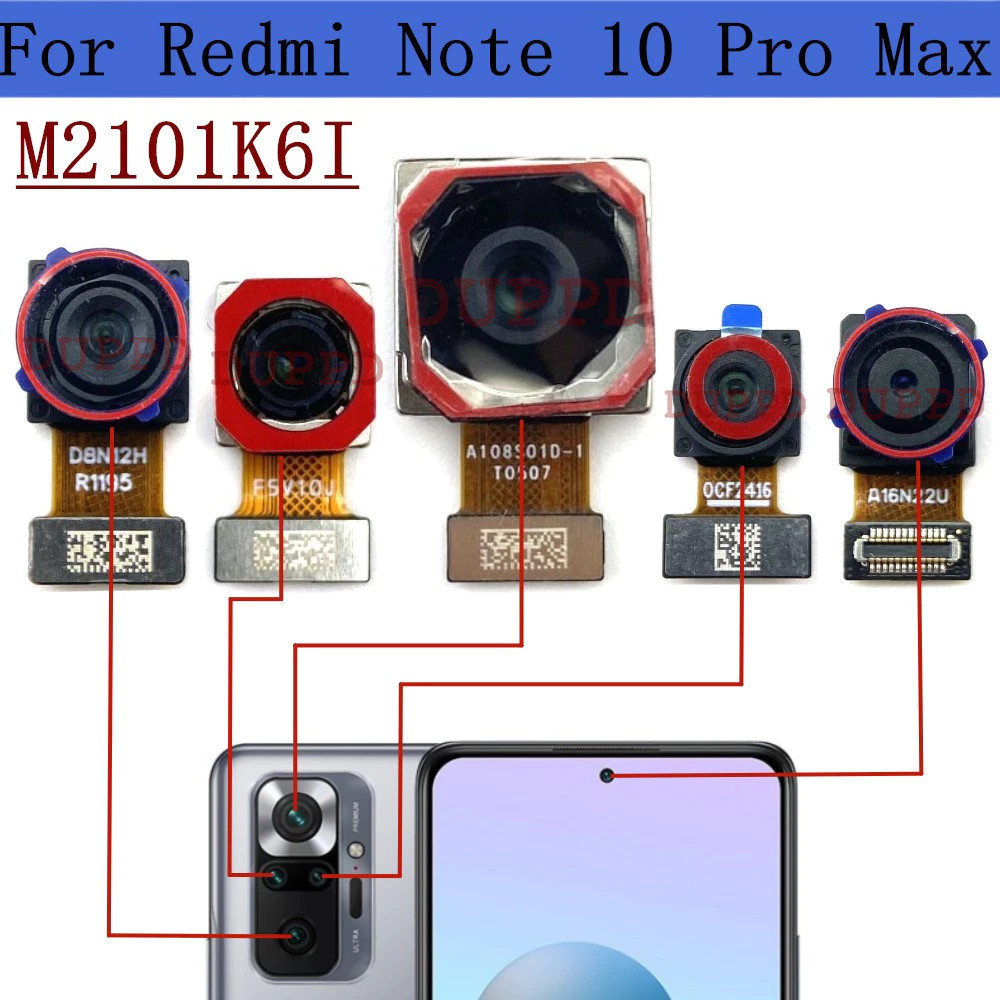 กล้องหลังสำหรับ Xiaomi Redmi Note 10 Pro Max กล้องหลัง กล้องหน้าหลัก กล้องกว้าง กล้องมาโคร กล้องลึก