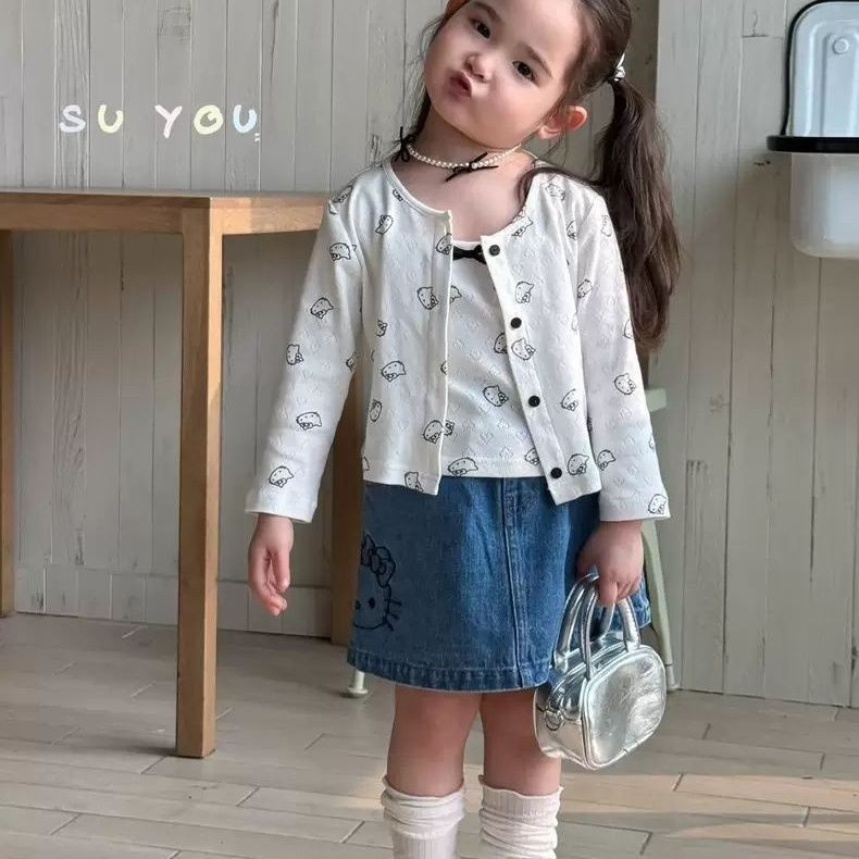 ผ้ายีนส์นุ่ม~เสื้อผ้าเด็กสไตล์เกาหลีสาวฤดูร้อนรูปแบบใหม่กระโปรงทารกแฟชั่นทุกการแข่งขันเด็กหวานกระโปรงยีนส์การ์ตูน - รูปที่ 3