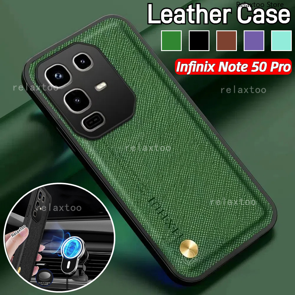 Casing For Infinix Note50 Note 50 Pro Plus + 50Pro+ 50X 50S 50ProPlus Note50Pro+ Note50X Note50S X6870 X6856 X6855 X6858 X6857B 4G 5G Leather Magnetic Holder Soft Phone Case Shockproof Camera Protect Back Casing Cover