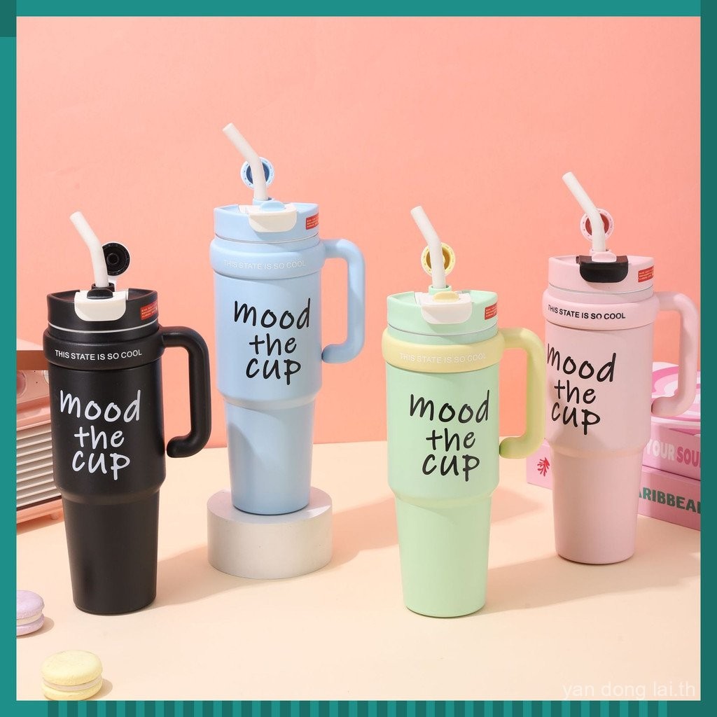 แก้วน้ำรถยนต์ความจุขนาดใหญ่ใหม่ แก้วมีหลอด รูปลักษณ์สูง แก้วเก็บความเย็นขนาดใหญ่ 316 สแตนเลส แก้วน้ำ