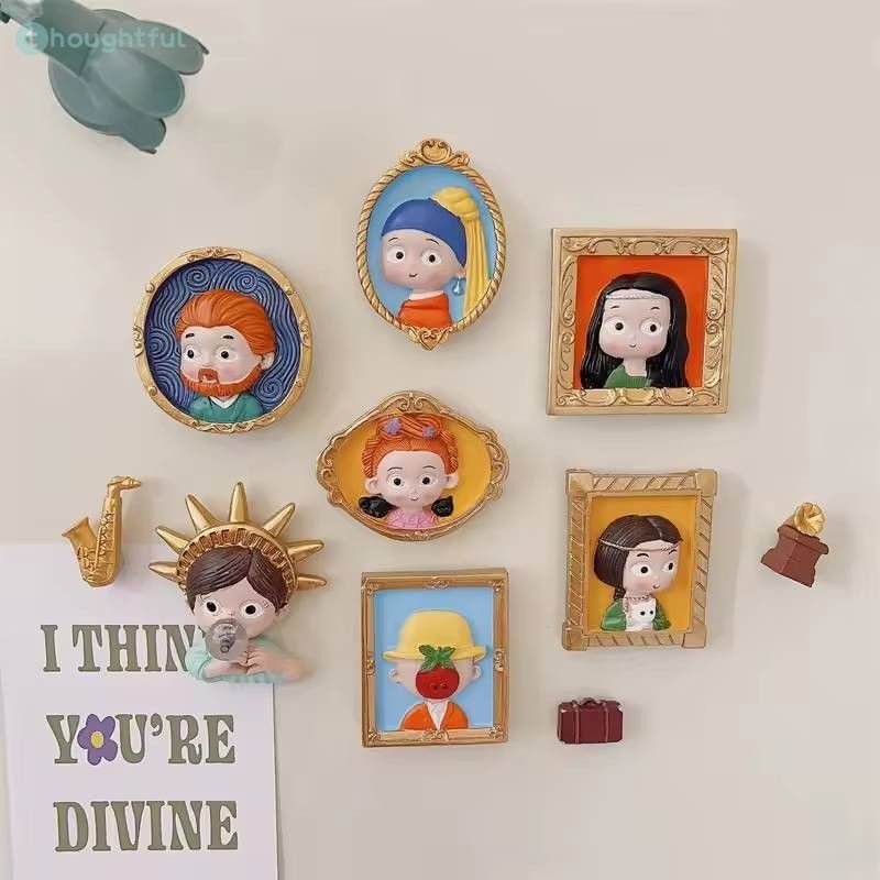 แม่เหล็กติดตู้เย็น 3 มิติ ภาพวาดตัวละครชื่อดังระดับโลก ของประดับตกแต่ง ของขวัญแต่งงาน งานฝีมือ สติกเกอร์แม่เหล็ก TH