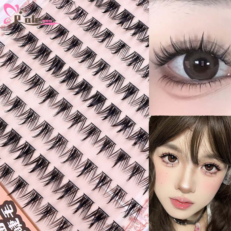 [BZ]Xixi Transparent Band Eyelashes - 10Rows Ultra-Thin Lashes 0.07g Weight, 3D Mink Fiber พร้อม Adh