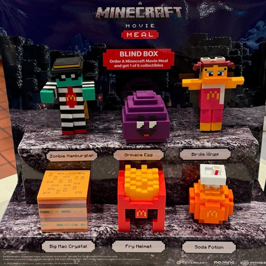 Miner Set toys McDonalds A Minecraft Movie 2025 ชุดยังไม่ได้เปิดครบชุด 6 ชิ้นไม่มีรหัส (ไม่มีรหัสที่การ์ด) noath