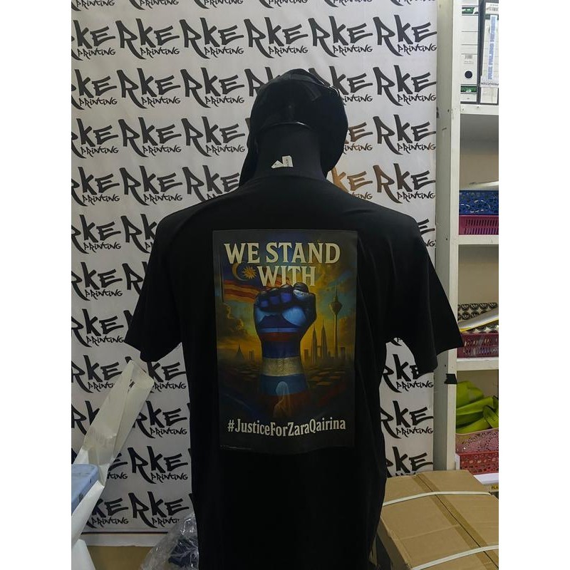 Baju justice สําหรับเสื้อยืดผ้าฝ้ายแท้ Zara Qairina Unisex 2025 CODS-5XL