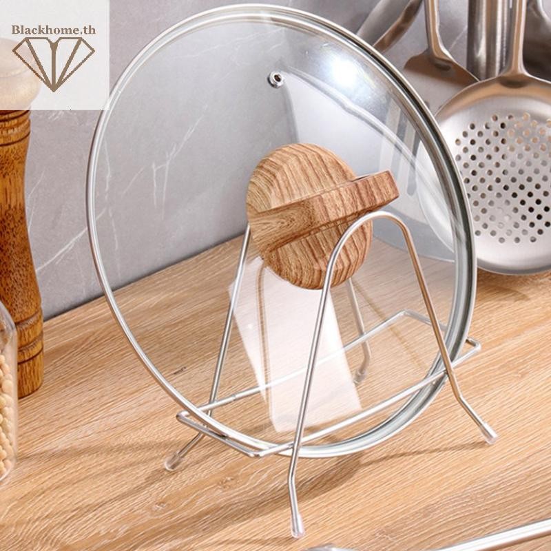 ACK ชั้นวางขาตั้งหลายชั้นประหยัดพื้นที่เขียงกันสนิมปฏิบัติห้องครัวผู้ถือฝาหม้อศิลปะเหล็ก Home N