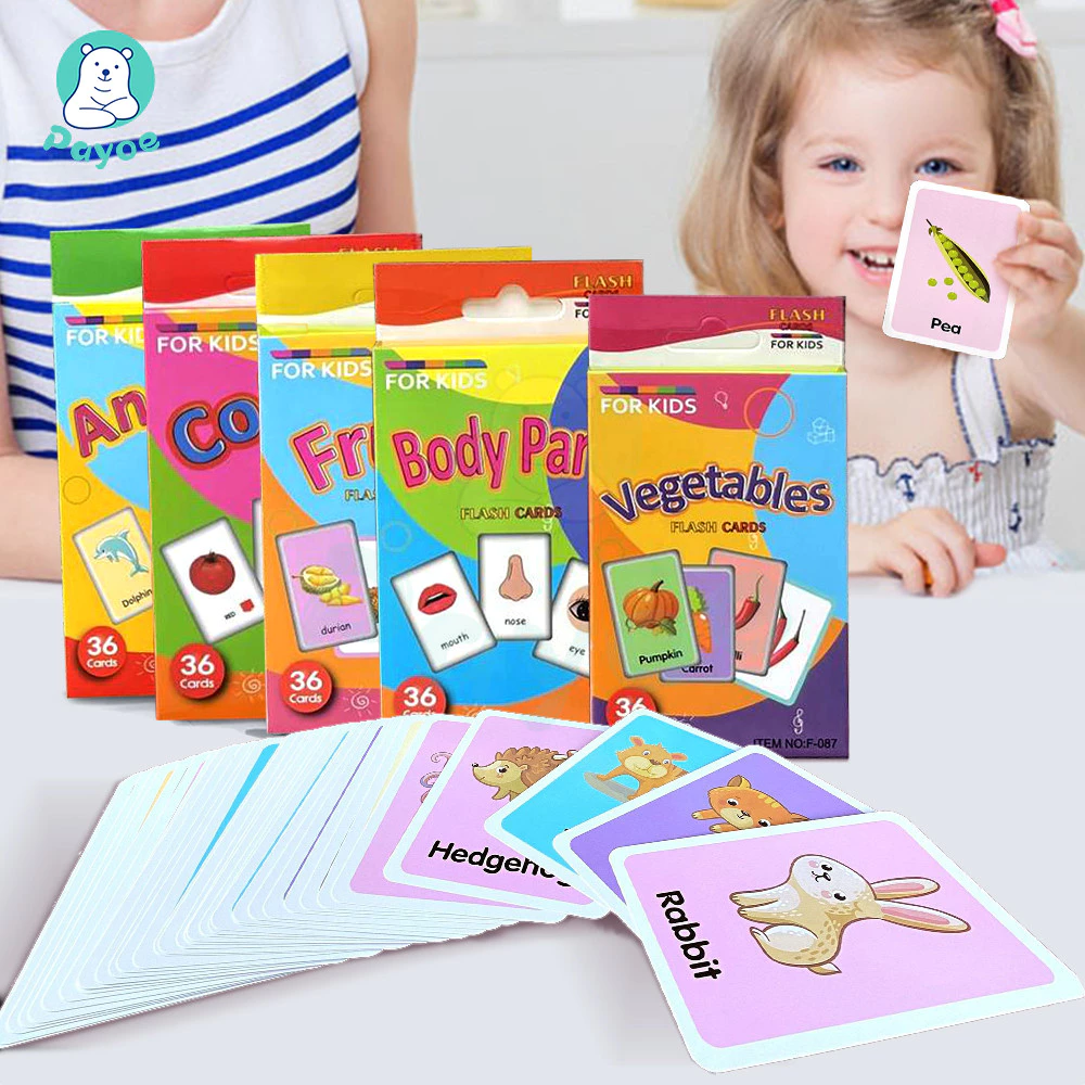 PAYOE แฟลชการ์ด flashcard บัตรภาพคำศัพท์ บัตรเรียนรู้ ของเล่นปริศนาเด็ก