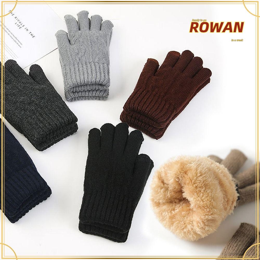 Rowans ถุงมือฤดูหนาว, Double Layer Lamb กํามะหยี่ชายถุงมือหนา,หน้าจอสัมผัส Windproof Soft Warm Mittens