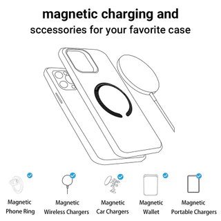AK1-3pcs แหวนแม่เหล็ Magnetic Ring แม่เหล็กติดโทรศัพท์ แม่เหล็กติดมือถือ สติกเกอร์แม่เหล็ก เคสแม่เหล็ก แหวนอะแดปเตอร์
