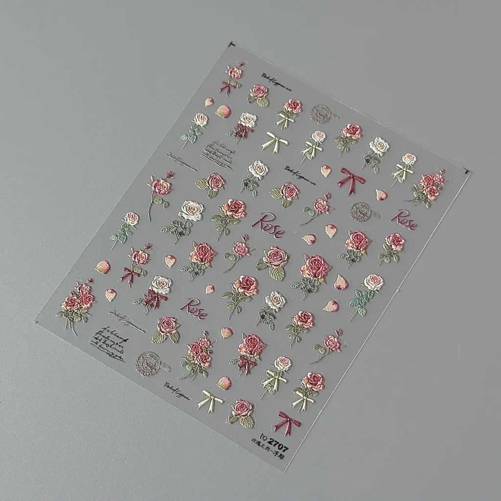 สติ๊กเกอร์ดอกกุหลาบย้อนยุคสติ๊กเกอร์ติดเล็บสติ๊กเกอร์ใสสติ๊กเกอร์เคสโทรศัพท์ - รูปที่ 5