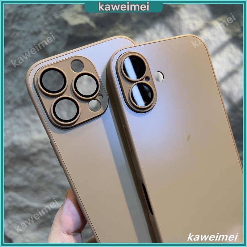 พร้อมโลโก้Luxury Desert Titanium GoldอะคริลิคMatteเคสโทรศัพท์สําหรับiPhone 16Plus 16 15 14 13 12 11 Pro Maxกันกระแทกพร้อมกล้องป้องกันปลอกแข็งIPhone 16 คลุมทั้งหมด
