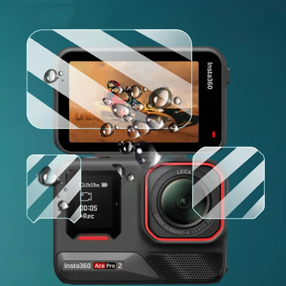 กระจกนิรภัยป้องกันหน้าจอสําหรับ Insta360 Ace Pro 2, เลนส์ป้องกันฟิล์มสําหรับกล้อง Insta360 Ace Pro 2