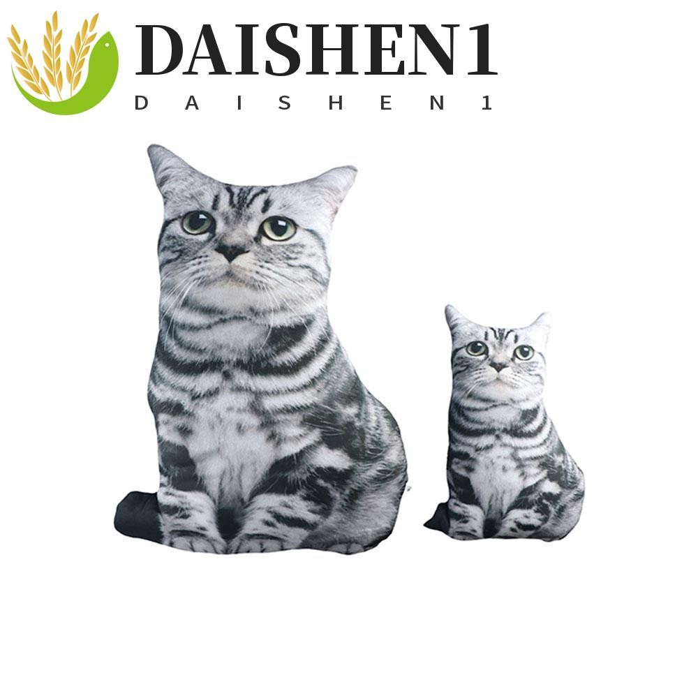 Daishen1 หมอนโซฟา รูปแมวจําลอง 3D สําหรับตกแต่งบ้าน