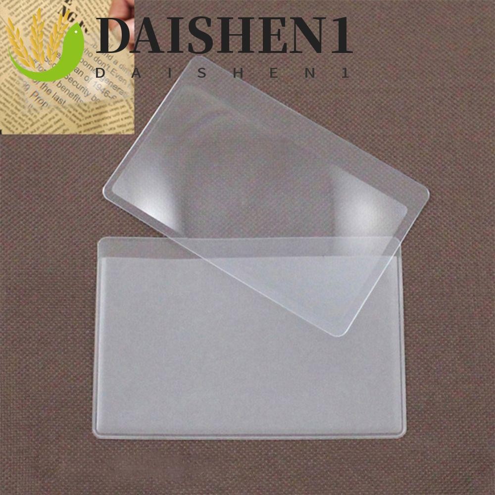 Daishen1 แว่นขยายแบบพกพาสําหรับอ่านหนังสือหนังสือพิมพ์บัตรเครดิตรูปร่างทําจากพลาสติกแว่นขยาย