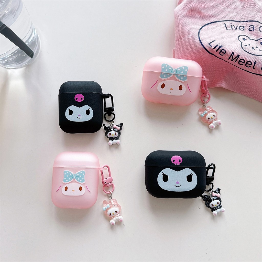 Kuromi Expression Soft TPU ซิลิโคนสแควร์ปลอกสําหรับ AIRPODS 4 PRO2 1/2/3 PRO เคสป้องกันเท่านั้น Shell ฝาครอบป้องกันอุปกรณ์เสริม
