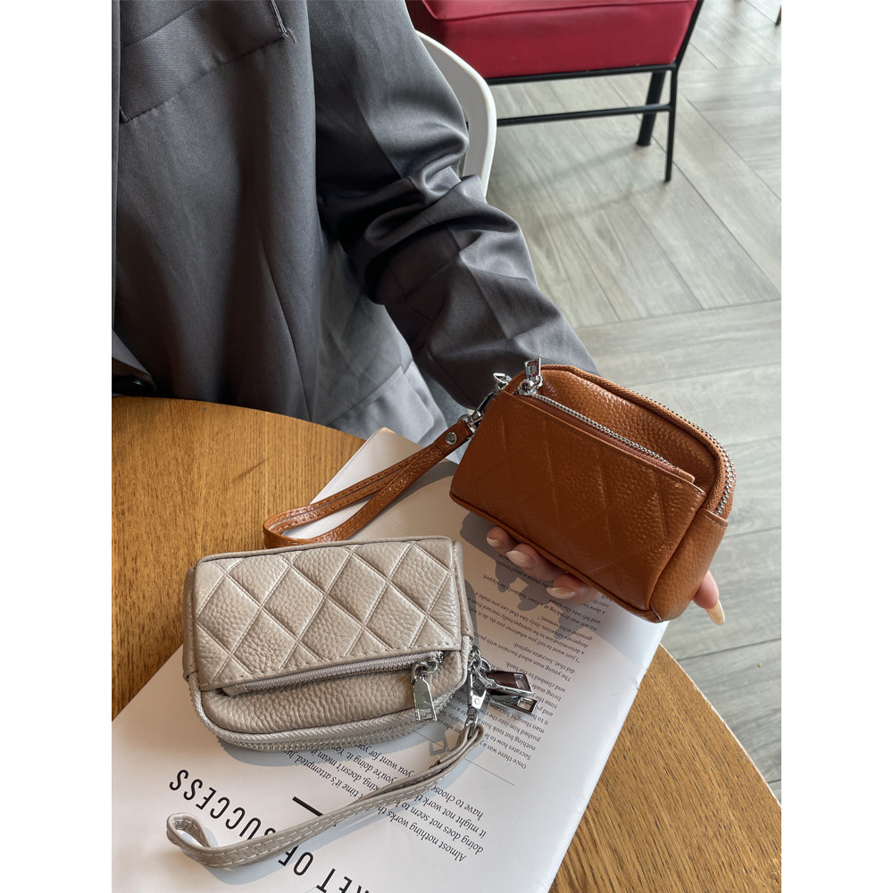 กระเป๋าถือมัลติฟังก์ชั่นหนังแท้สุภาพสตรี: กระเป๋าใบเล็กขนาดเล็กกระเป๋าใส่เหรียญความจุขนาดใหญ่ ESSZ8