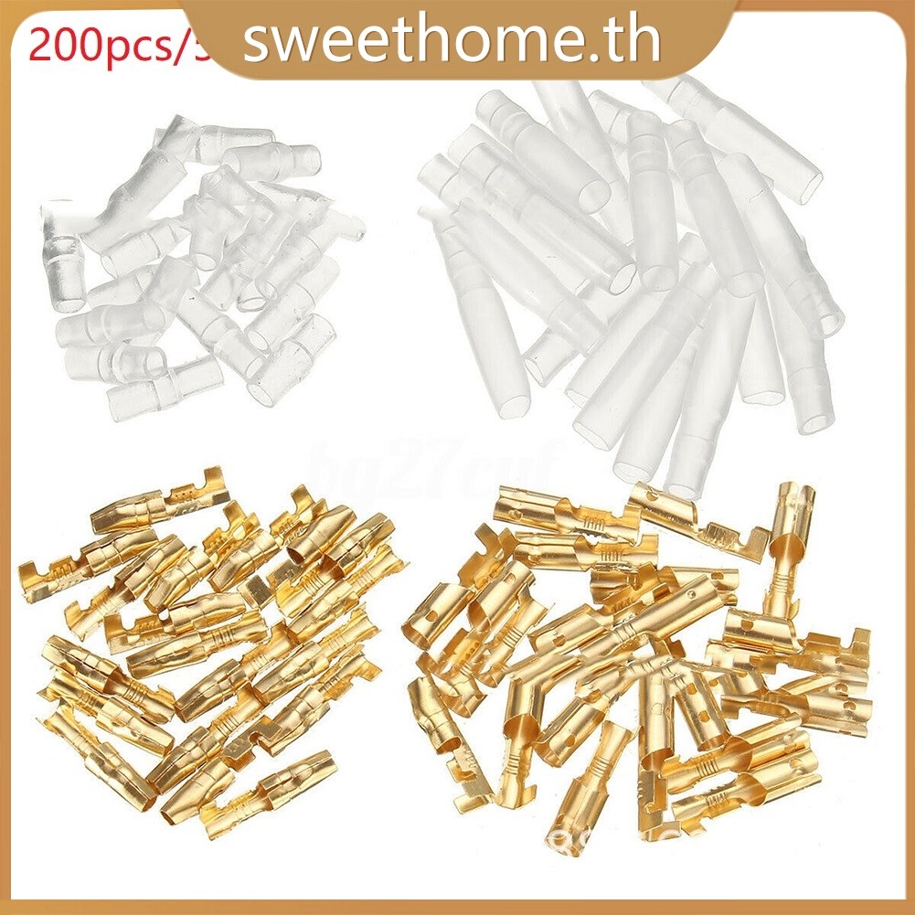 <SWHOME> 200 ชิ้นชายหญิงเชื่อมต่อ 3.9-4.0 มม.เทอร์มินัลซ็อกเก็ตฉนวนแขน <OCTOBER>