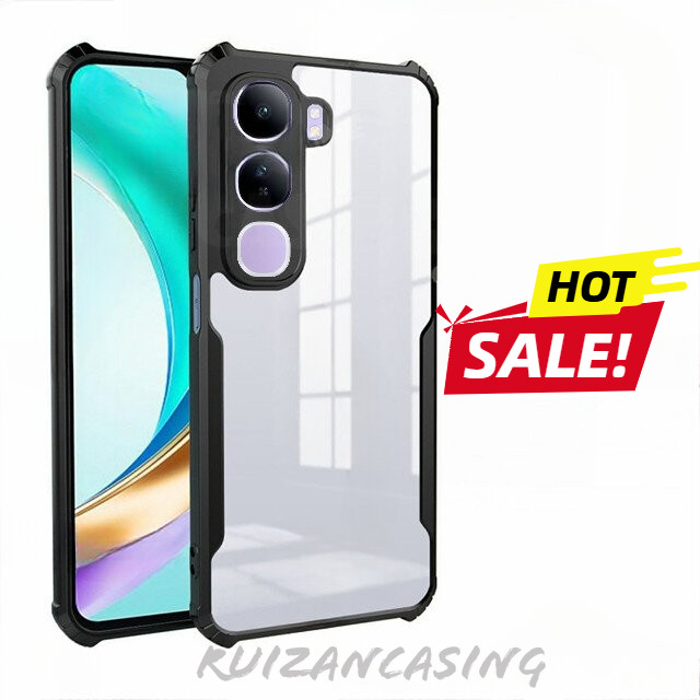 ปลอกสําหรับ Vivo Y200 5G Y 200 2024 Transprent กันกระแทกเคสโทรศัพท์แบบแข็งใสป้องกันฝาหลังแบบบาง