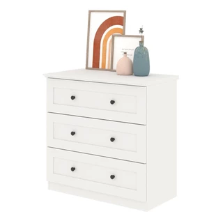 Koncept Furniture ตู้เตี้ยลิ้นชัก รุ่น Moneta สีขาว (80x45x80 ซม.) แบรนด์ KONCEPT FURNITURE