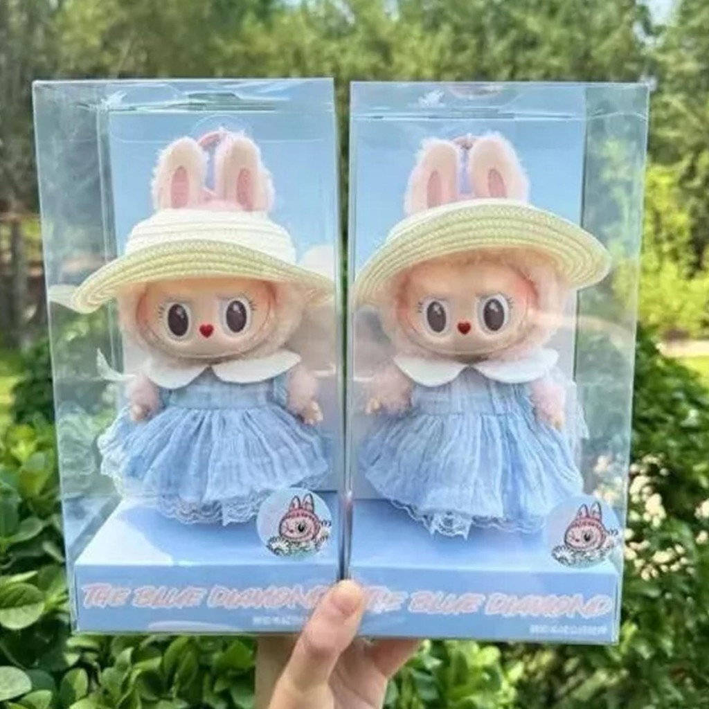 Pop Mart Labubu Mokoko The Blue Diamond ตุ๊กตาตุ๊กตาพวงกุญแจกล่องตาบอดสุ่ม 1 ชิ้น 17 ซม. Mokoko v3 ตุ๊กตาตุ๊กตา chunnimth