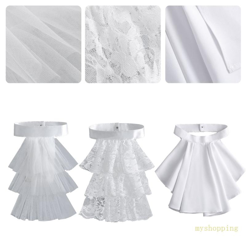 Ivy ของแท้ที่ถอดออกได้ลูกไม้ Jabot ตกแต่งสําหรับโจรสลัดแวมไพร์เครื่องแต่งกาย Masquerades Party คอสเพลย์อุปกรณ์เสริม C