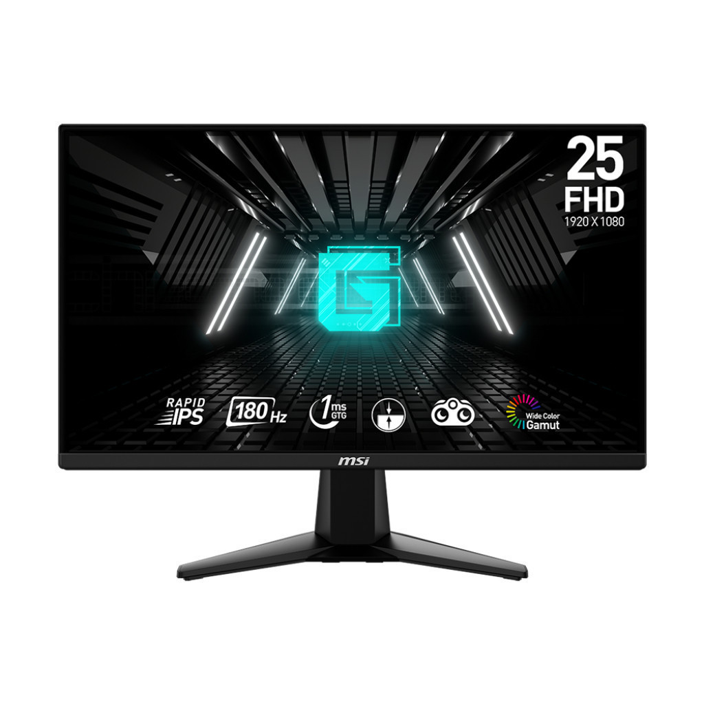 MSI Monitor รุ่น G255F 25" Rapid IPS FHD (1ms, DP, HDMI) DCI-P3,SRGB 180Hz ประกันศูนย์ MSI 3 ปี