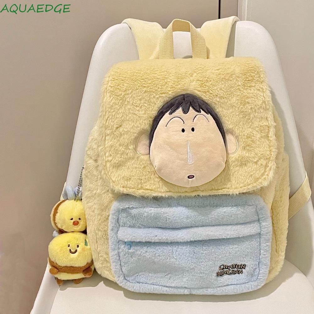 Aquaedge กระเป๋าเป้สะพายหลังเครยอนชินจัง, กระเป๋าเป้สะพายหลังตุ๊กตาอะนิเมะญี่ปุ่นความจุขนาดใหญ่, น่ารัก น่ารัก นักเรียนนุ่มกระเป๋านักเรียนเดินทาง