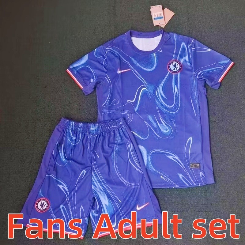 แฟนๆ ชุดผู้ใหญ่ 24/25 เชลซีเหย้าเสื้อฟุตบอลและกางเกงขาสั้นขนาด ส-2เอ็กแอล ,ปรับแต่งเพิ่มชื่อและจํานวนของคุณ