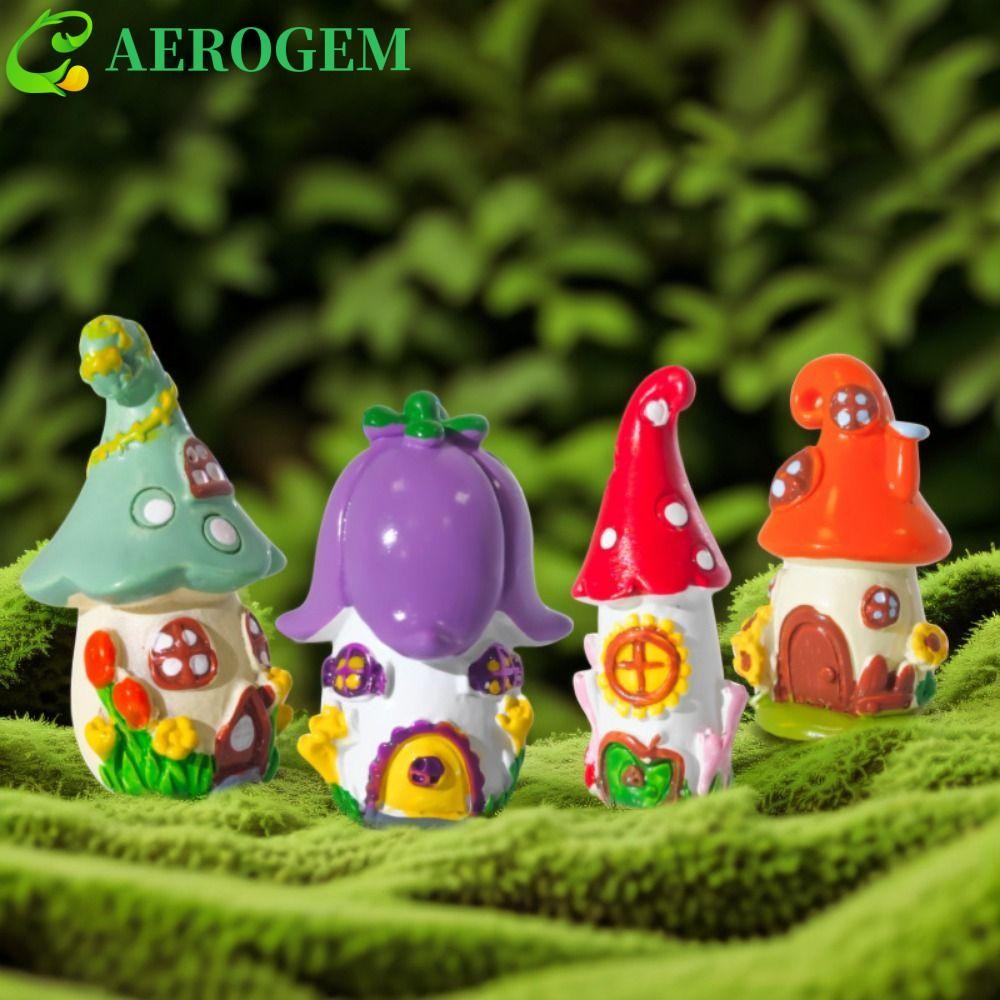 Aerogem ปราสาทเห็ดเรซิน, ปราสาทนางฟ้าจําลองการ์ตูน 3 มิติ, ของจิ๋วตลก โมเดลปราสาทภูมิทัศน์ไมโครกลางแจ้ง