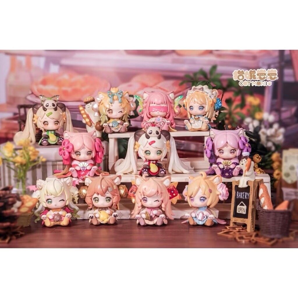 ( ยกบล็อค 8 ชิ้น) ของแท้ Sweet Emilya Moni Zaizai Cat Mini PVC รูป 6.5 ซม. สัตว์เลี้ยงน่ารักสาวน้อยแมวน้อยหมีน้อย