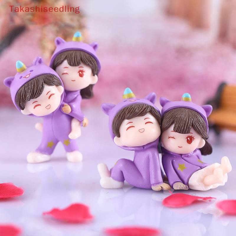 (Takashiseedling) มินิตุ๊กตาคู่รัก Micro Landscape DIY Miniatures งานฝีมือพลาสติกสวน