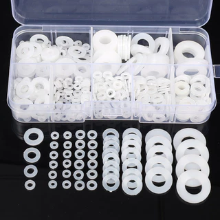 500 ชิ้นไนลอนแบนเครื่องซักผ้า Assortment Kit - M2-M10 Plane Spacer แหวนปะเก็นฉนวน - Universal Fasteners เครื่องมือ - 8 ขนาดซีลปะเก็นแหวนชุด - อุปกรณ์ซ่อมบ้าน