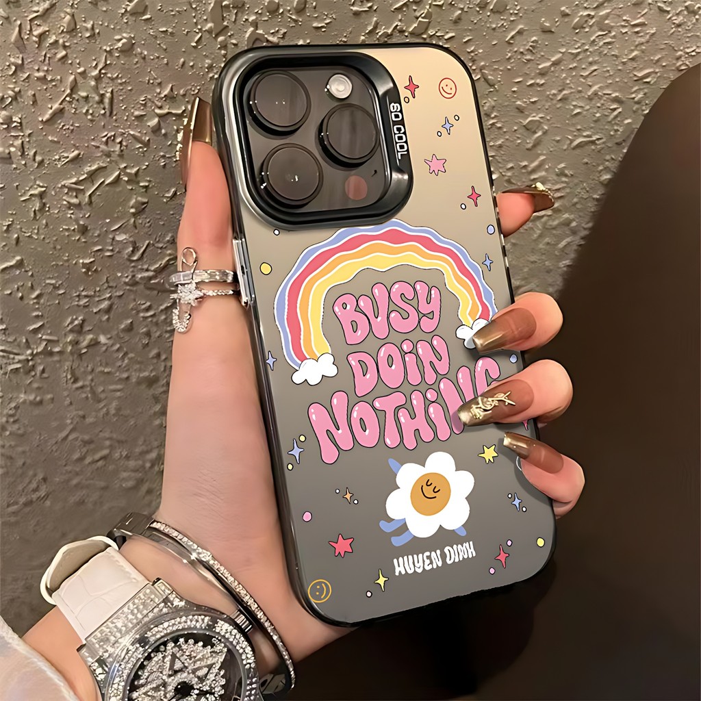 COD ใช้บังคับ iPhone 11 13 12 14 15 Pro MAX 14 15 7 8 Plus XR XSMAX เคสโทรศัพท์ป้องกันการตกแฟชั่นรุ้งแบรนด์อินเทรนด์