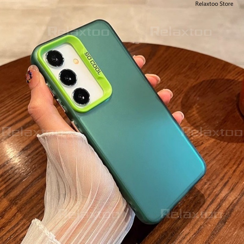 SAMSUNG Samsunga56 5GปลอกสําหรับSamsung Galaxy A16 A26 A36 A56 A06 A05 S A15 A25 A35 A55 A14 A24 A34 A54 5G 4GโลหะFrostedแฟชั่นเคสโทรศัพท์กันกระแทกฝาหลัง