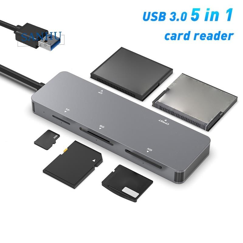 Usb 3.0 เครื่องอ่านการ์ดมัลติฟังก์ชั่น USB SD Card Reader CFast/XD/SD/TF Card Reader 5 in 1 USB Card