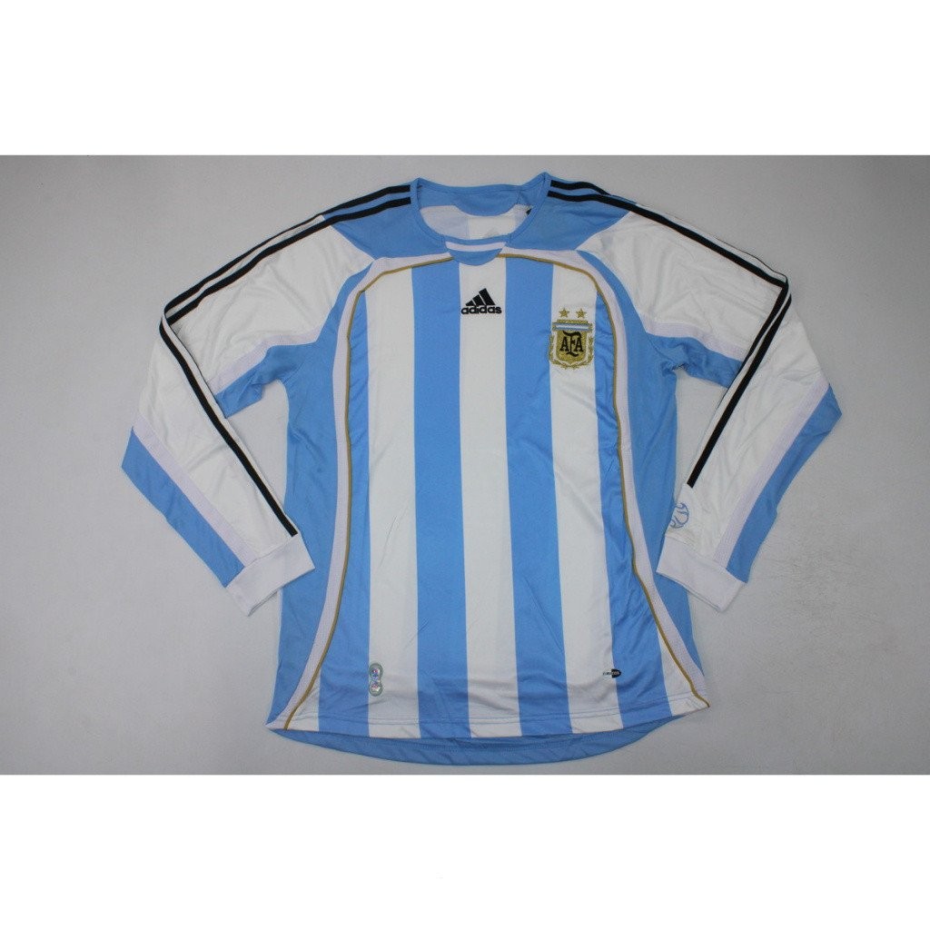 [Retro AAA ]2006อาร์เจนตินา Home Away แขนยาว Retro เสื้อฟุตบอลฟุตบอล # MESSI # Riquelme MF3C