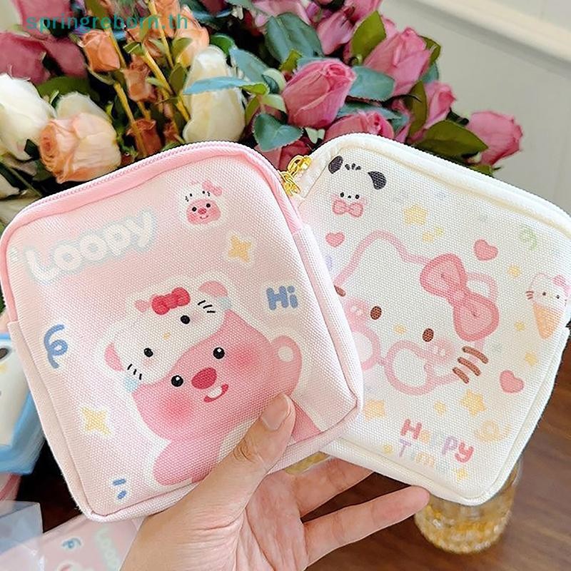 SANRIO # แฟชั่น ไทย # 1ชิ้นมินิเครื่องสําอางกระเป๋าใส่เหรียญกระเป๋าของขวัญ น่ารัก ซานริโอ สวัสดี คิตตี้ การ์ตูนผู้หญิง ผ้าอนามัยแบบสอด กระเป๋าเก็บผ้าอนามัย .