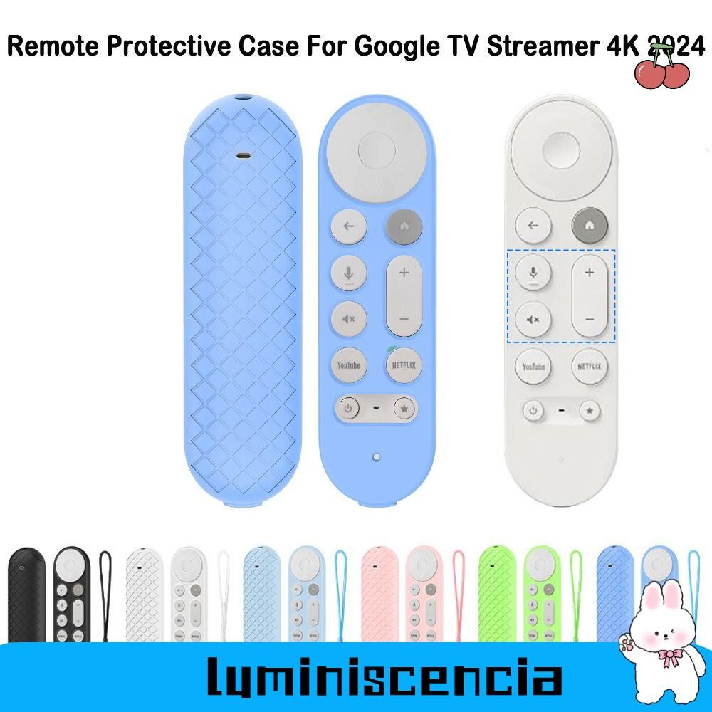 ฝาครอบรีโมทคอนโทรล LUMINESCIA พร้อมเชือกเส้นเล็กป้องกันรีโมทป้องกันรอยขีดข่วน,ซิลิโคนอ่อนนุ่มสมาร์ททีวีเคสกันกระแทกสําหรับ Google TV Streamer 4K 2024