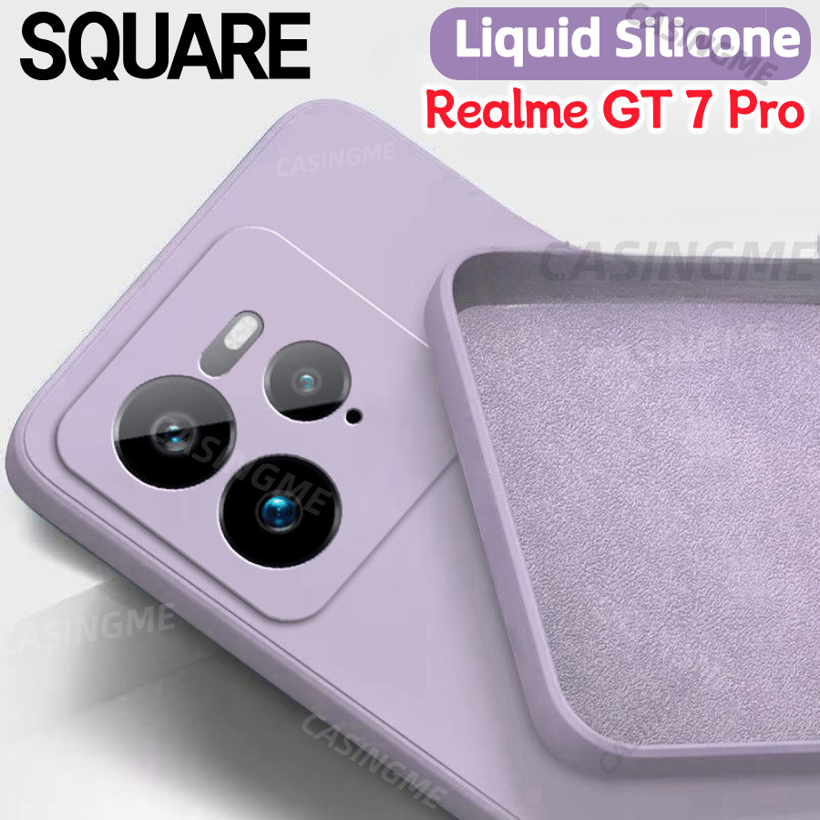 Realme GT 7 Pro 2024 Square Liquid สําหรับ Realme GT7 GT 7 Pro GT7Pro 7Pro RealmeGT7Pro 5G 4G 2024 เคสโทรศัพท์สแควร์ซิลิโคนกันกระแทกนุ่มปกหลังปลอก