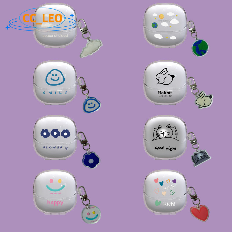 For QCY MeloBuds Pro Case Cute Pendant QCY MeloBuds Pro Clear Soft Case Shockproof Shell Case QCY Me