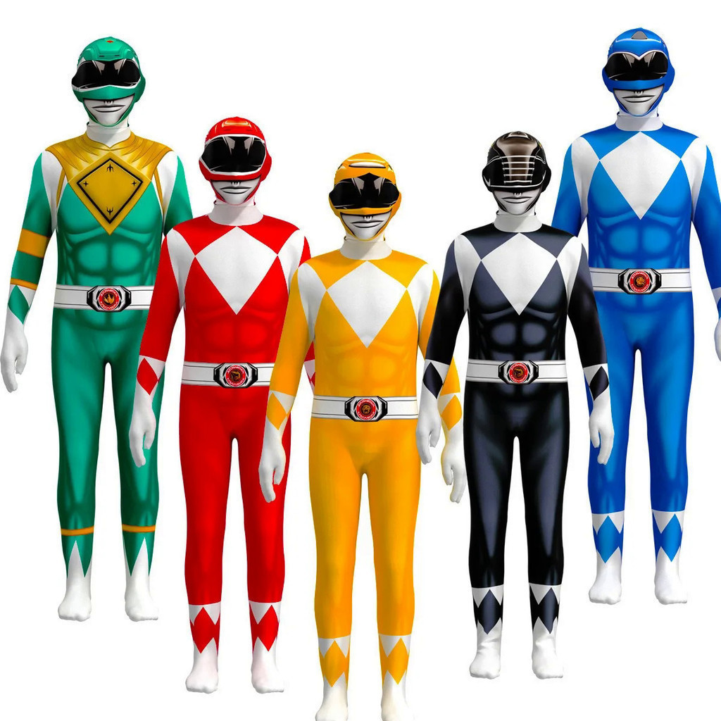 ลดราคาวันนี้Fantasia Power Ranger ชุดซูเปอร์ฮีโร่ชุดวันฮาโลวีน cosplay 100cm-190cm