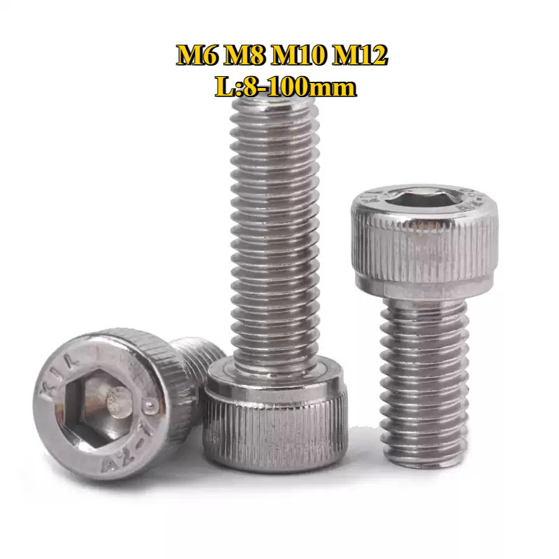 [BY-TH-w] M6M8M10M12 Hex Socket Head Cap Machine Screw SUS 304/น็อต สกรู หัวจม สแตนเลส 304