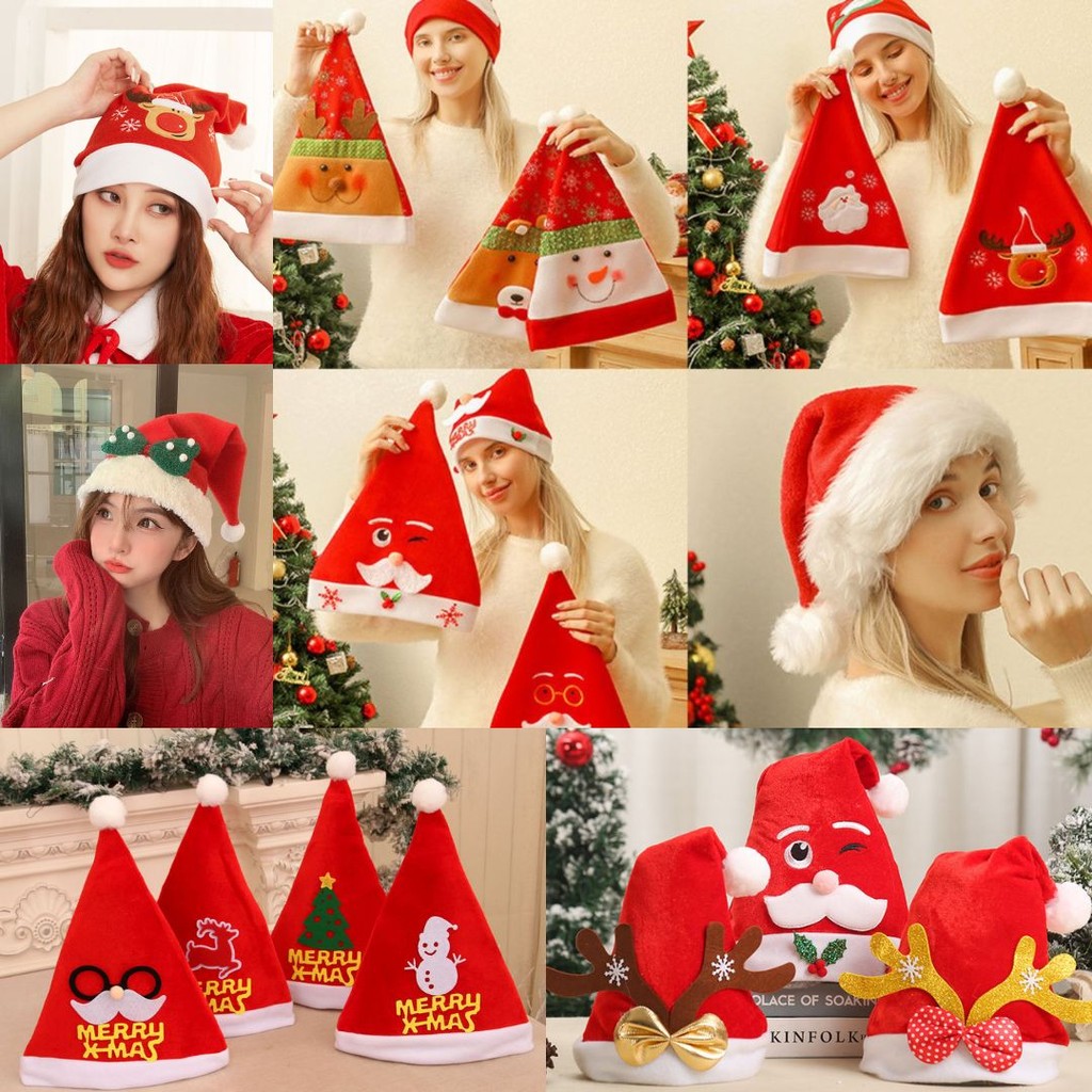 FF.shop หมวกคริสต์มาส คริสต์มาส ตกแต่งวันหยุด ปาร์ตี้หมวก พร็อพปาร์ตี้ #SAH